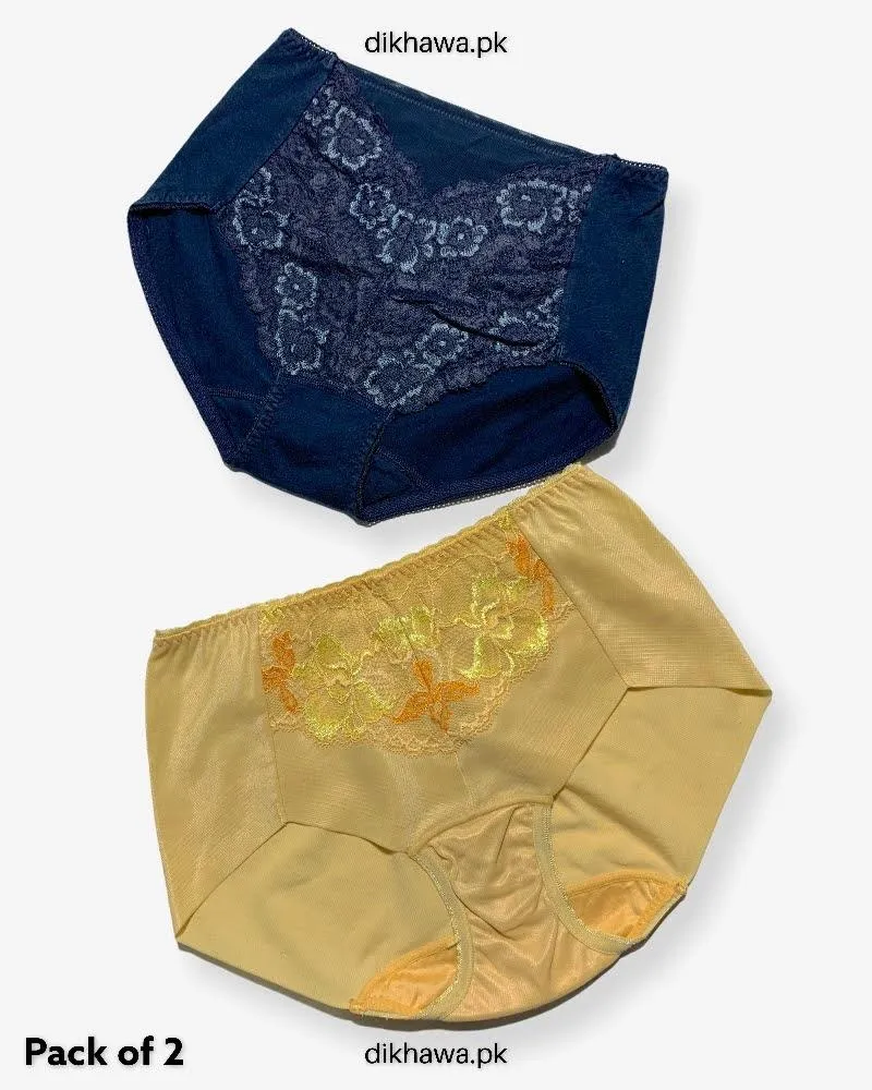 Pack of 2 Imported Stocklot Branded Net Panty Stretchable Net Lace Panty 2021