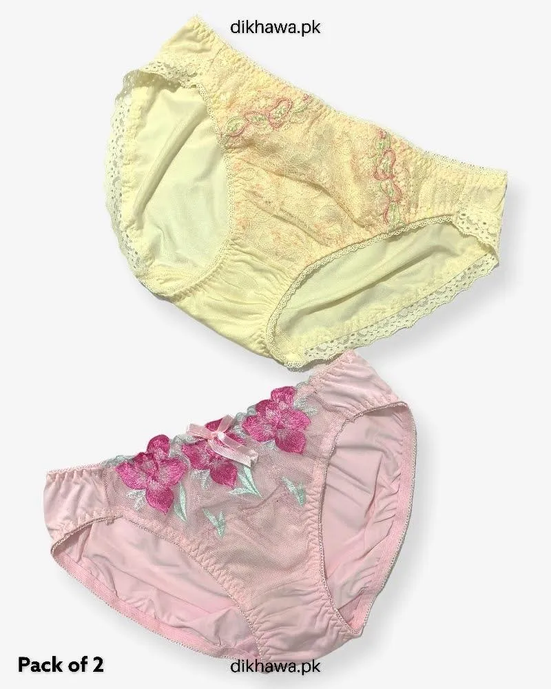 Pack of 2 Imported Stocklot Branded Net Panty Stretchable Net Lace Panty 2021