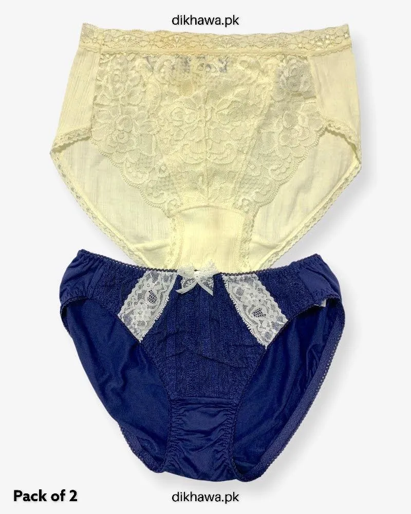 Pack of 2 Imported Stocklot Branded Net Panty Stretchable Net Lace Panty 2021
