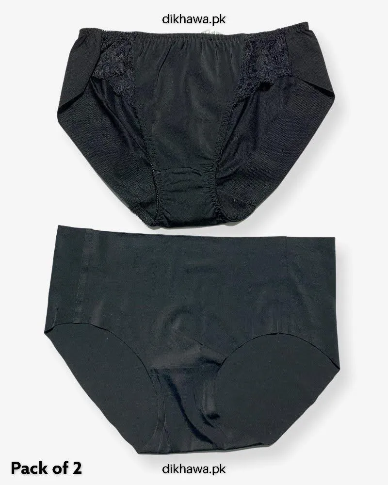 Pack of 2 Imported Stocklot Branded Net Panty Stretchable Net Lace Panty 2021