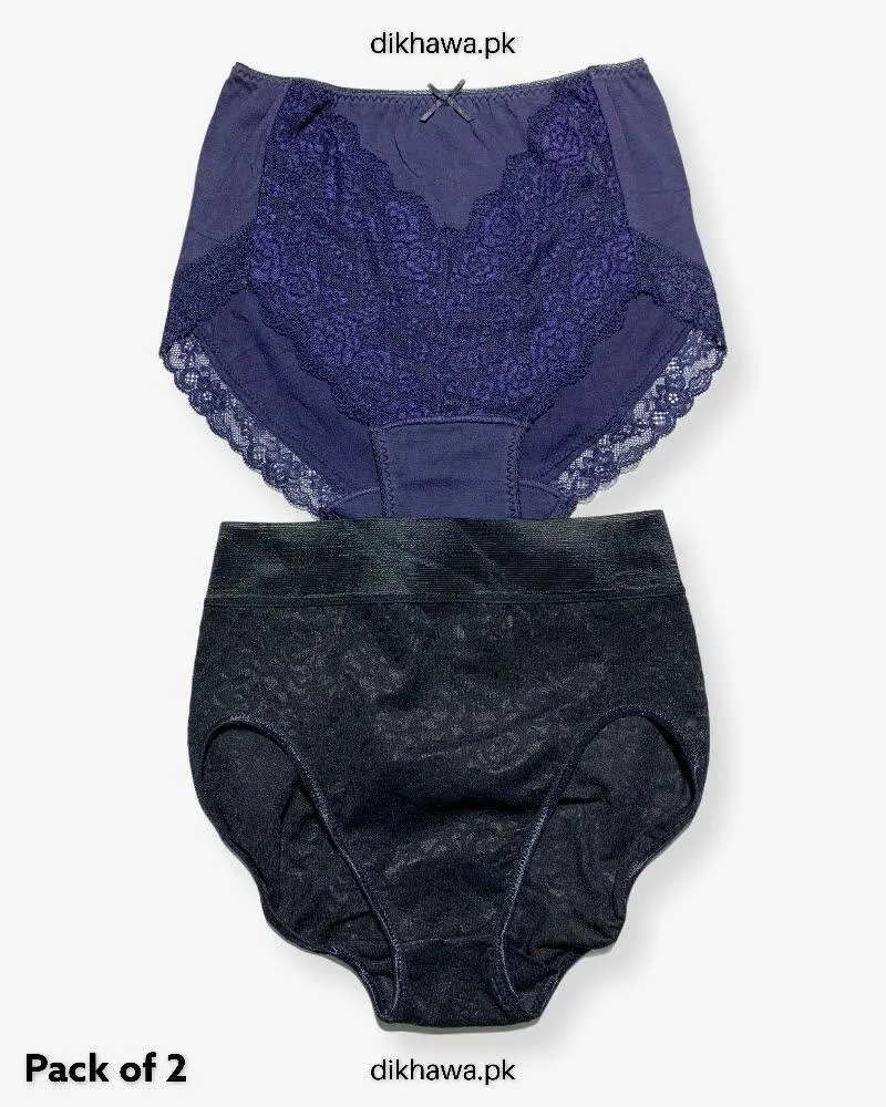 Pack of 2 Imported Stocklot Branded Net Panty Stretchable Net Lace Panty 2021