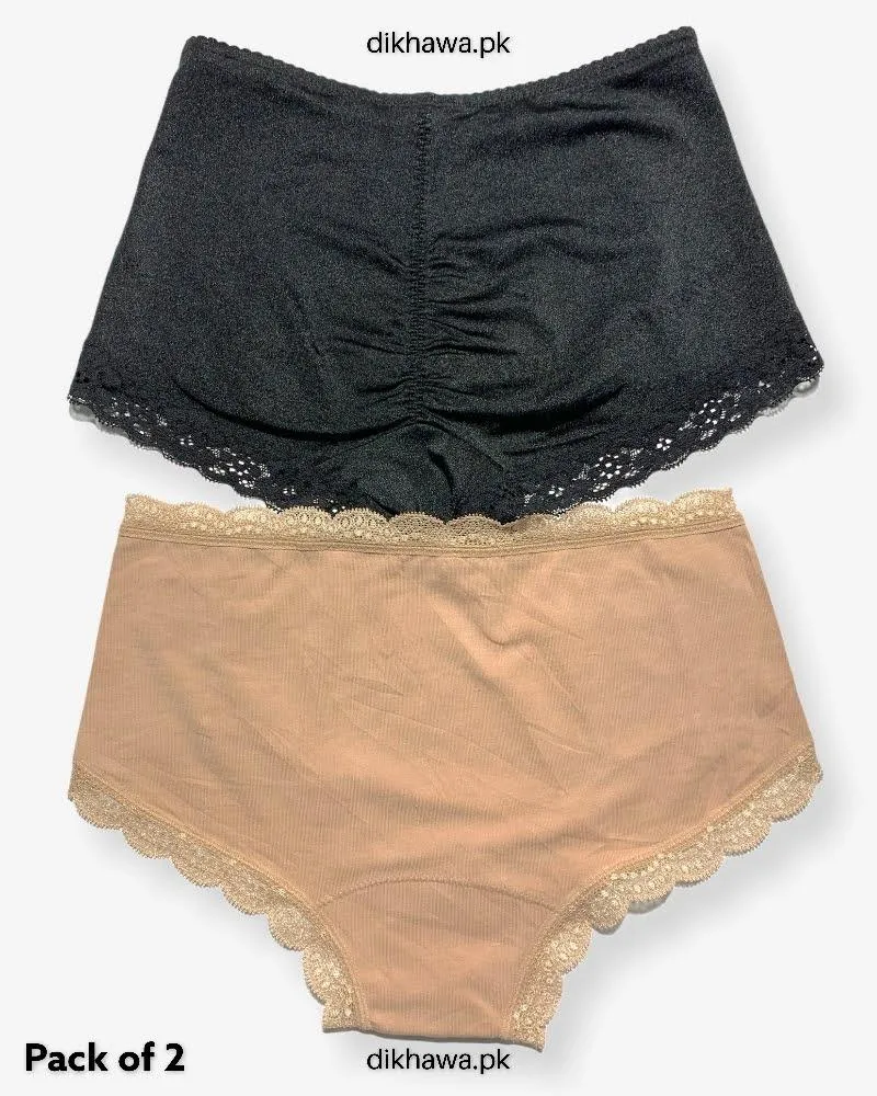 Pack of 2 Imported Stocklot Branded Net Panty Stretchable Net Lace Panty 2021