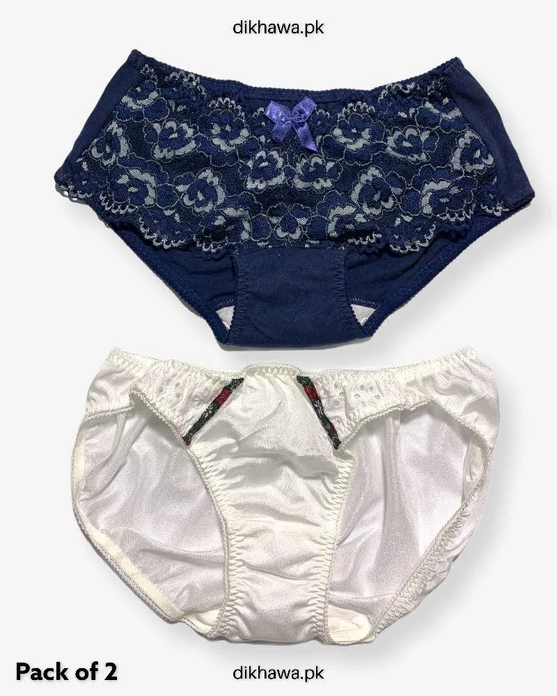 Pack of 2 Imported Stocklot Branded Net Panty Stretchable Net Lace Panty 2021