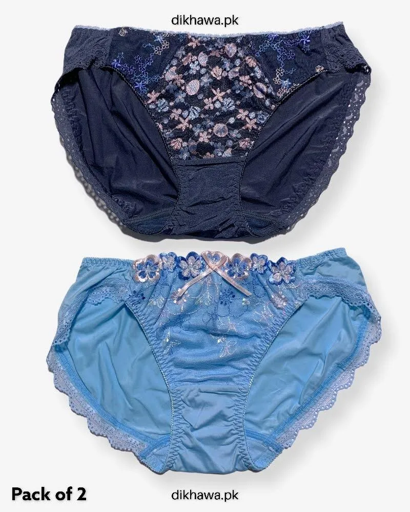 Pack of 2 Imported Stocklot Branded Net Panty Stretchable Net Lace Panty 2021
