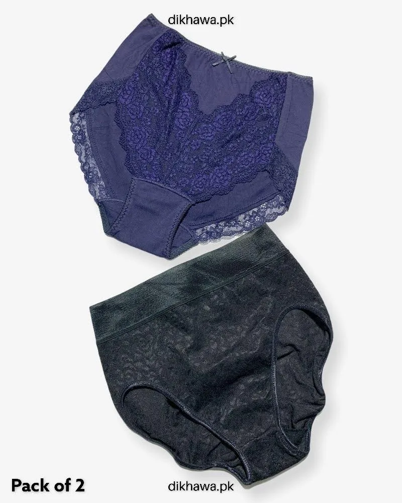 Pack of 2 Imported Stocklot Branded Net Panty Stretchable Net Lace Panty 2021