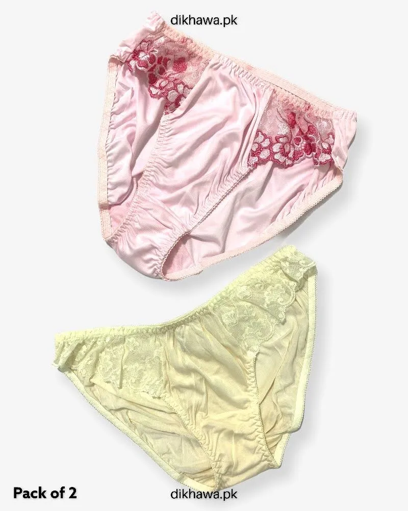 Pack of 2 Imported Stocklot Branded Net Panty Stretchable Net Lace Panty 2021