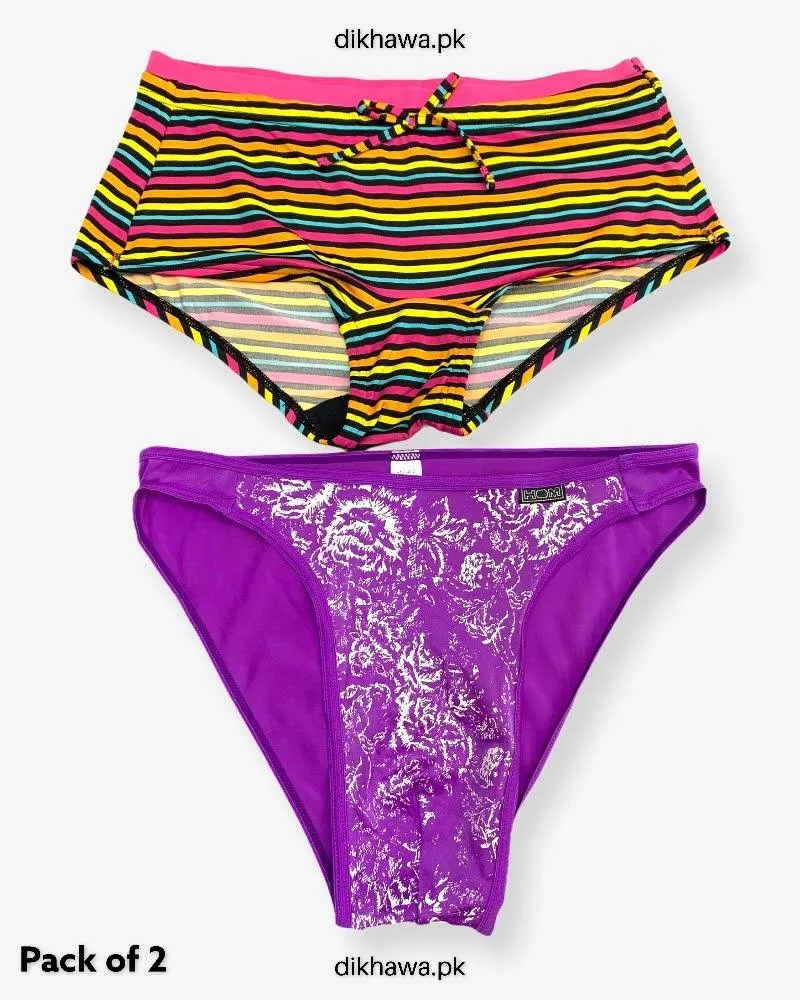 Pack of 2 Imported Stocklot Branded Net Panty Stretchable Net Thong Panty 2021