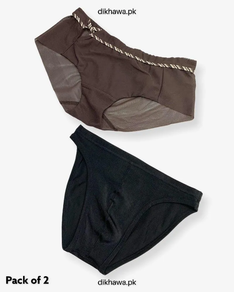 Pack of 2 Imported Stocklot Branded Net Panty Stretchable Net Thong Panty 2021