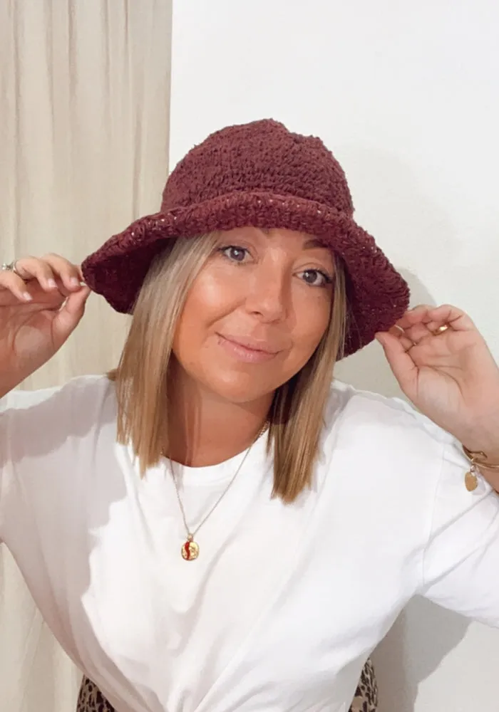 Peggie Bucket Hat - Merlot