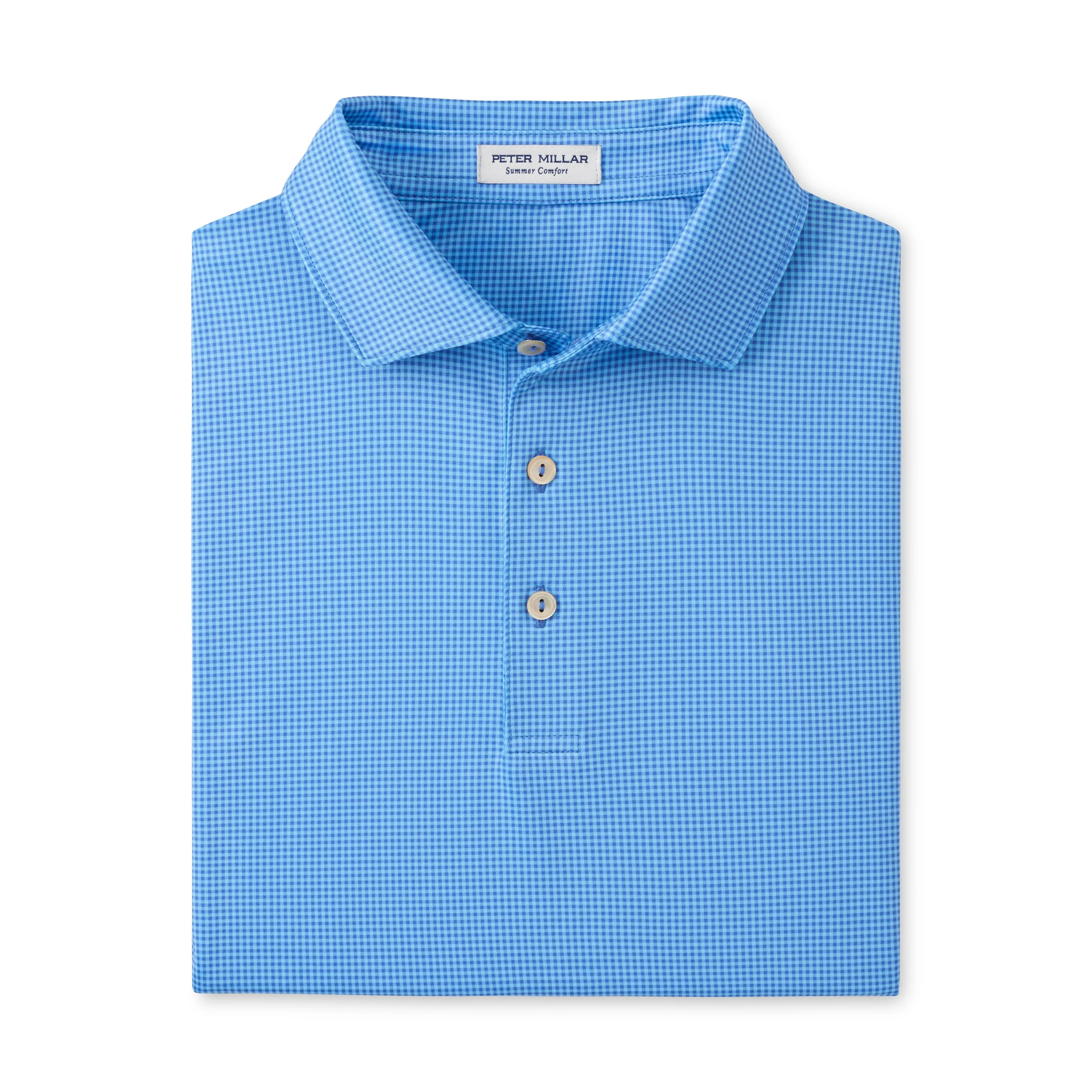 Peter Millar Gingham Performance Jersey Polo