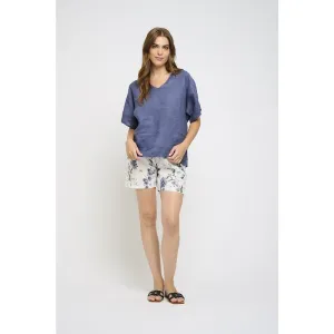 Pistache Linen V-Neck Top