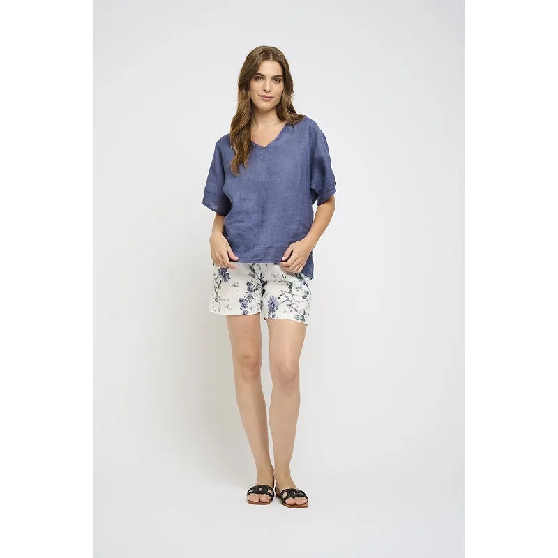 Pistache Linen V-Neck Top