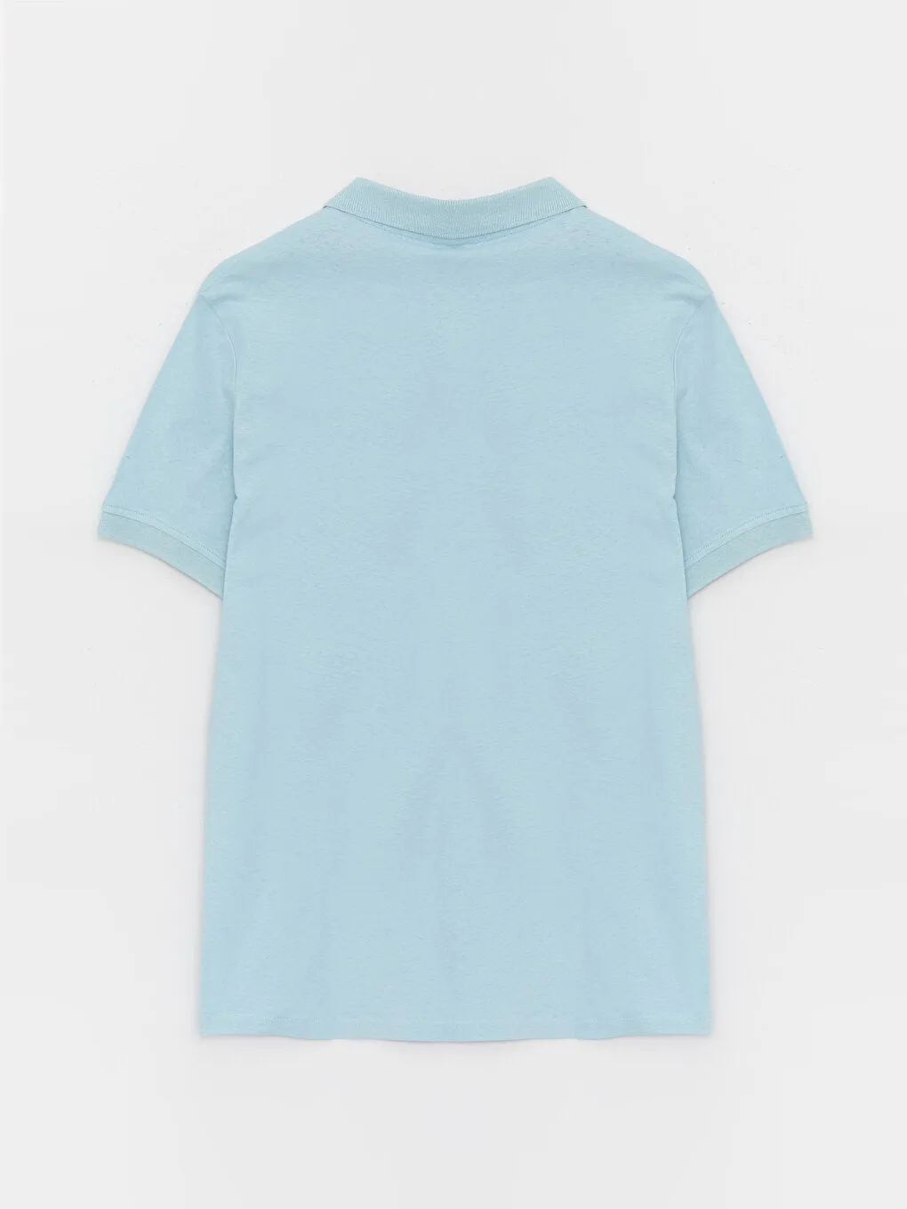 Polo Neck Short Sleeve Linen Blend Men's T-Shirt