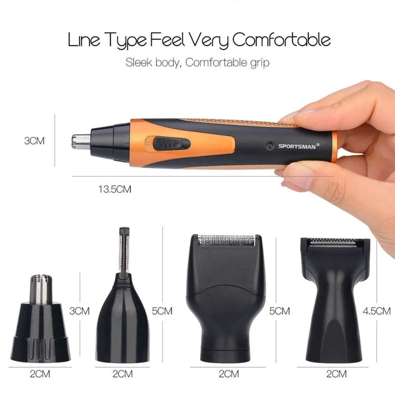 Portable 4 in 1 Rechargeable Electric Ear Nose Trimmer