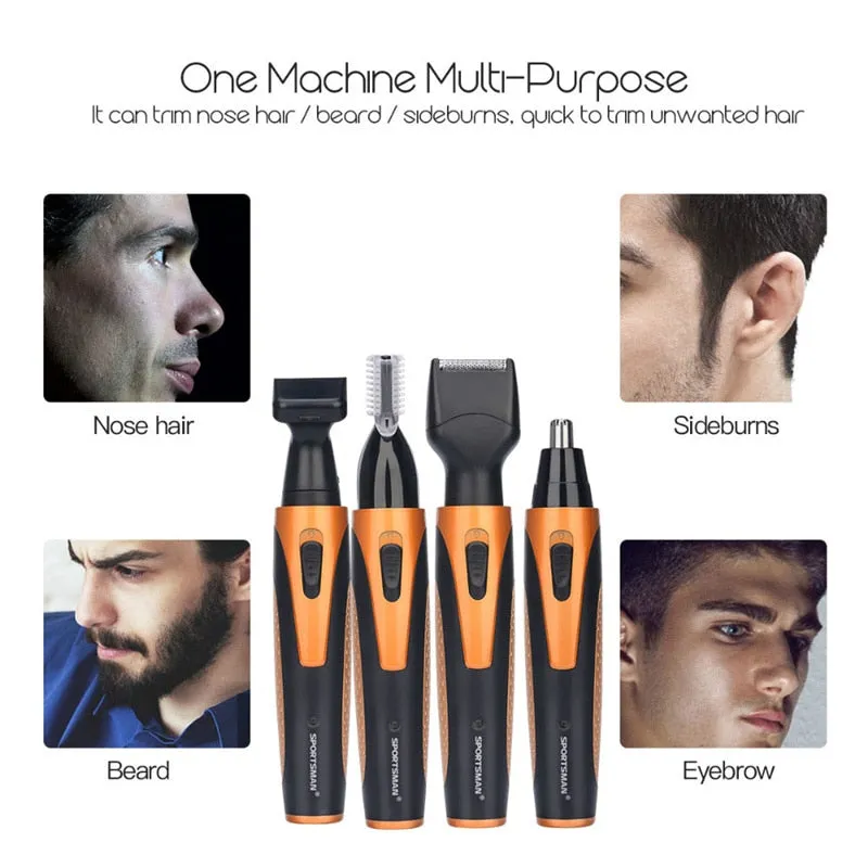 Portable 4 in 1 Rechargeable Electric Ear Nose Trimmer