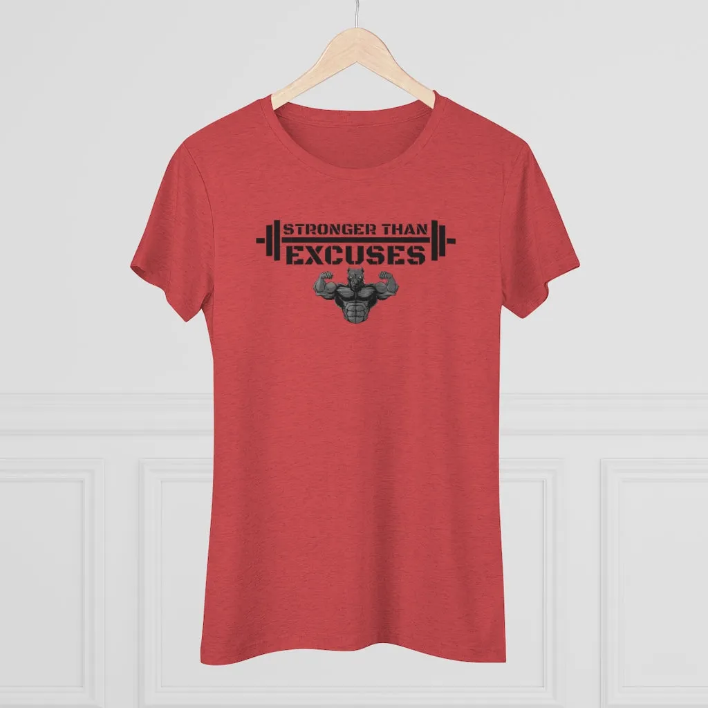 "Stronger Than Excuses" Women's Workout Tee