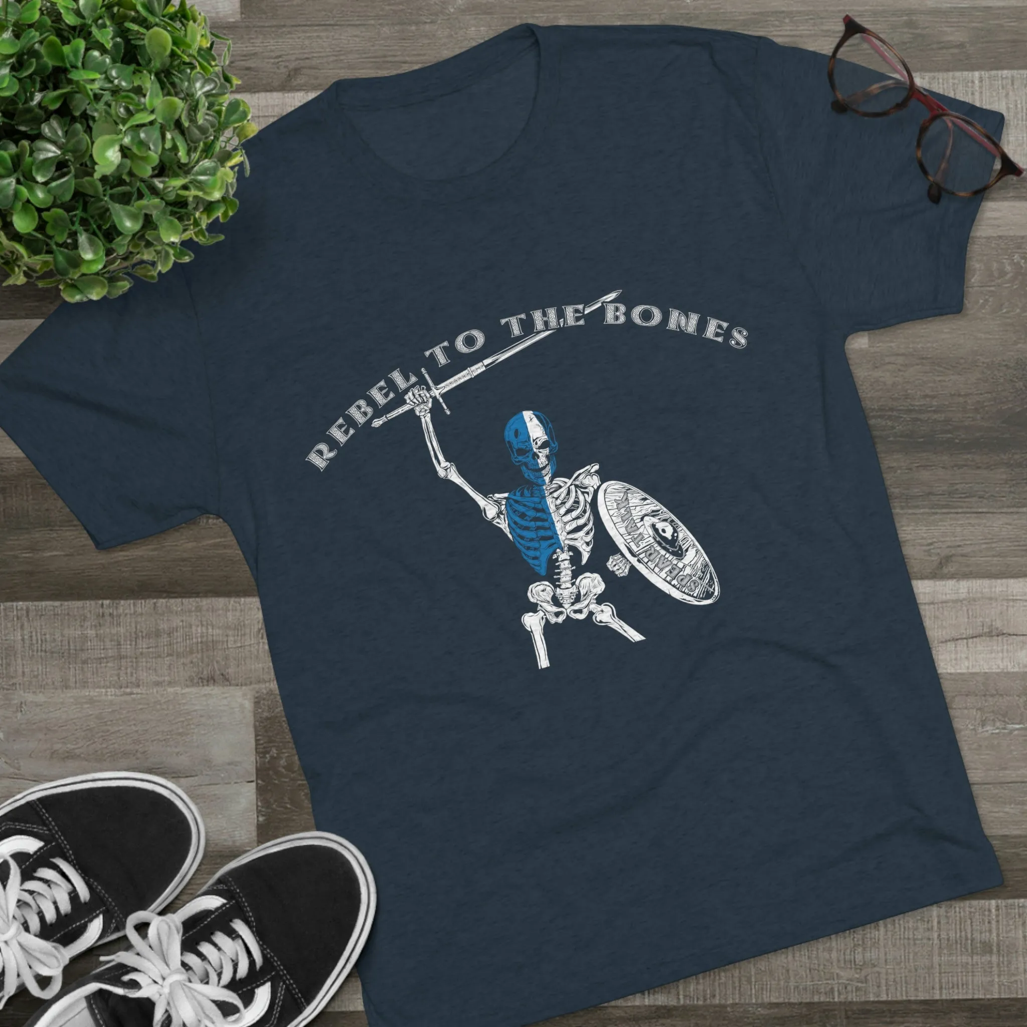Rebel to the Bones Tri-Blend Crew Tee
