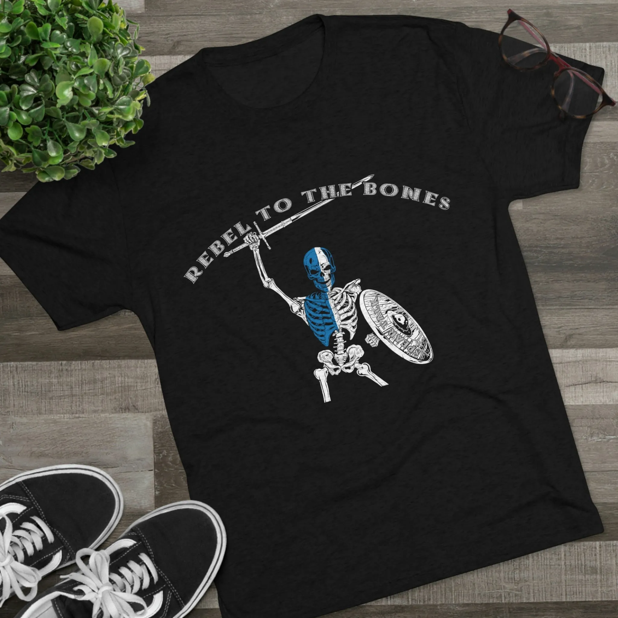Rebel to the Bones Tri-Blend Crew Tee