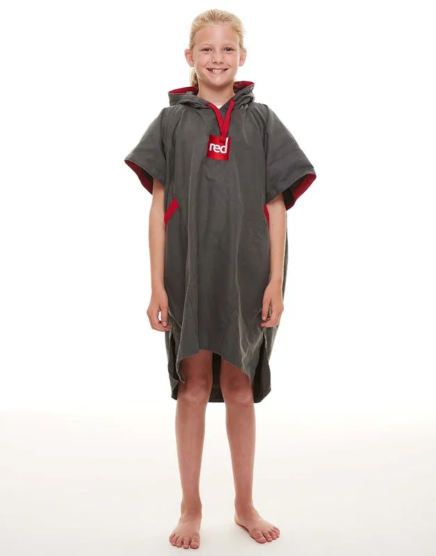 Red Kid's Quick Dry Change Robe - Grey