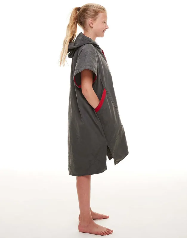 Red Kid's Quick Dry Change Robe - Grey