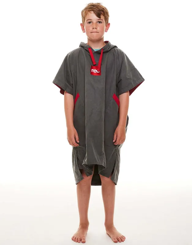 Red Kid's Quick Dry Change Robe - Grey