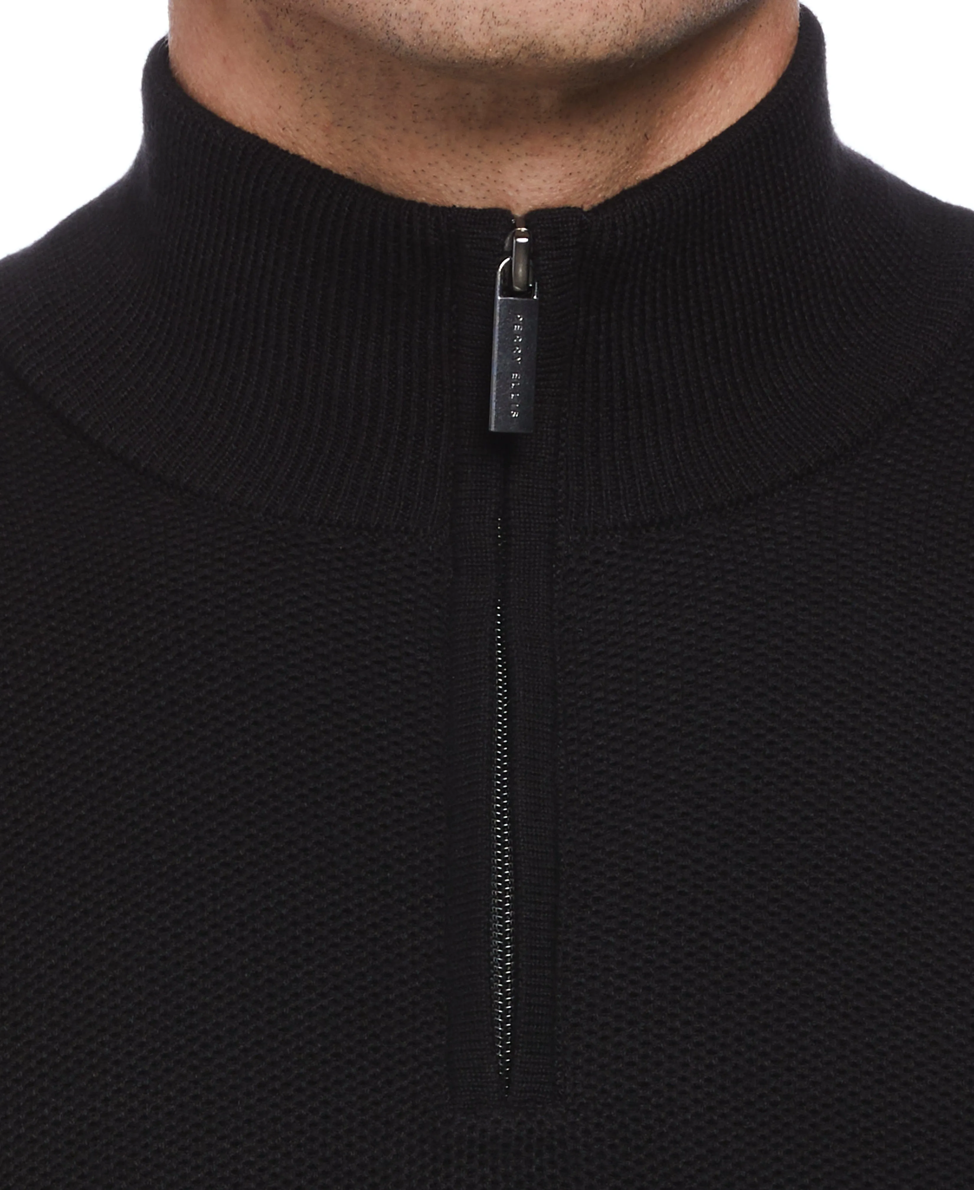 Ribbed Quarter Zip Sweater