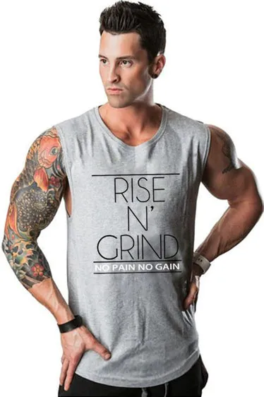 Rise N Grind Gym Drop Arm Tank(Black)