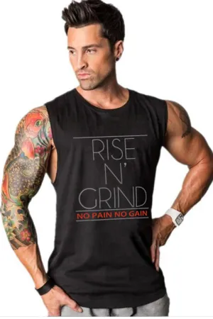 Rise N Grind Gym Drop Arm Tank(Black)