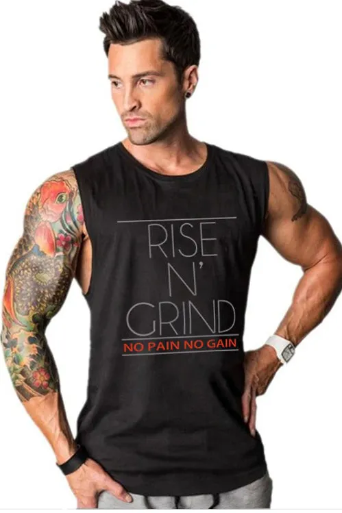 Rise N Grind Gym Drop Arm Tank(Black)