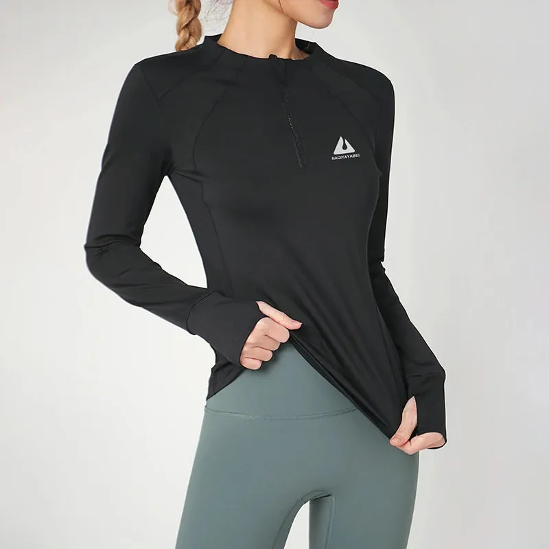 Round Neck Sports Coat – Women’s Fitness Top for Active Lifestyles