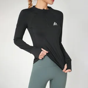 Round Neck Sports Coat – Women’s Fitness Top for Active Lifestyles