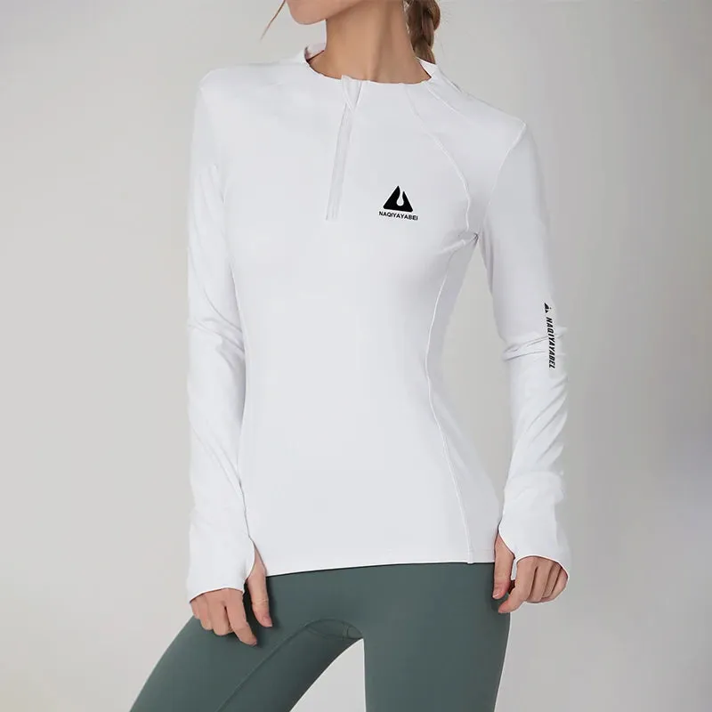 Round Neck Sports Coat – Women’s Fitness Top for Active Lifestyles