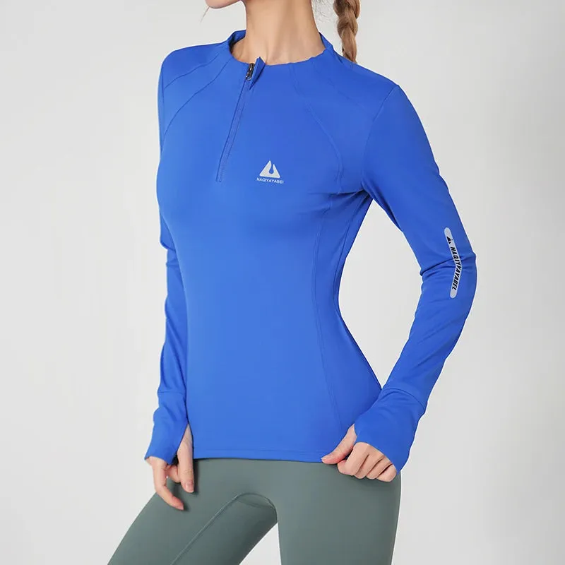 Round Neck Sports Coat – Women’s Fitness Top for Active Lifestyles