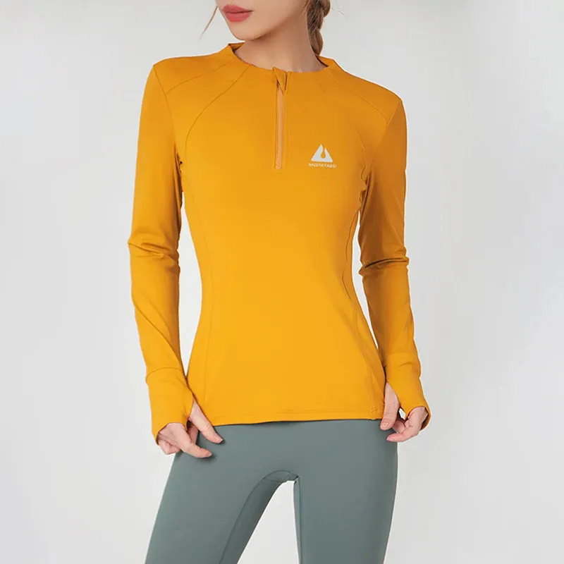 Round Neck Sports Coat – Women’s Fitness Top for Active Lifestyles
