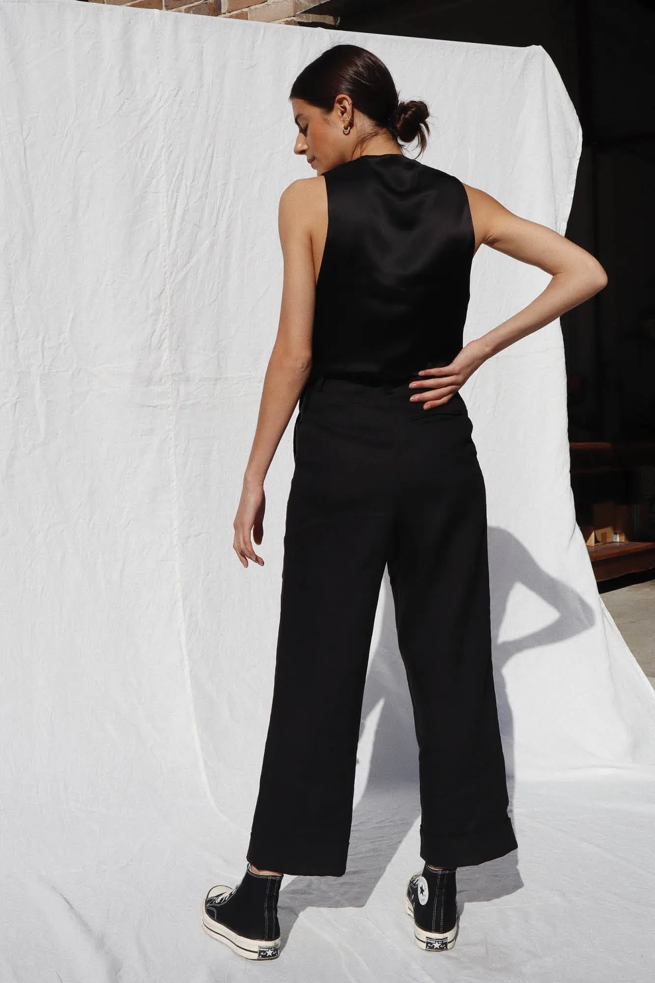 Rune Tailored Linen Pant Black