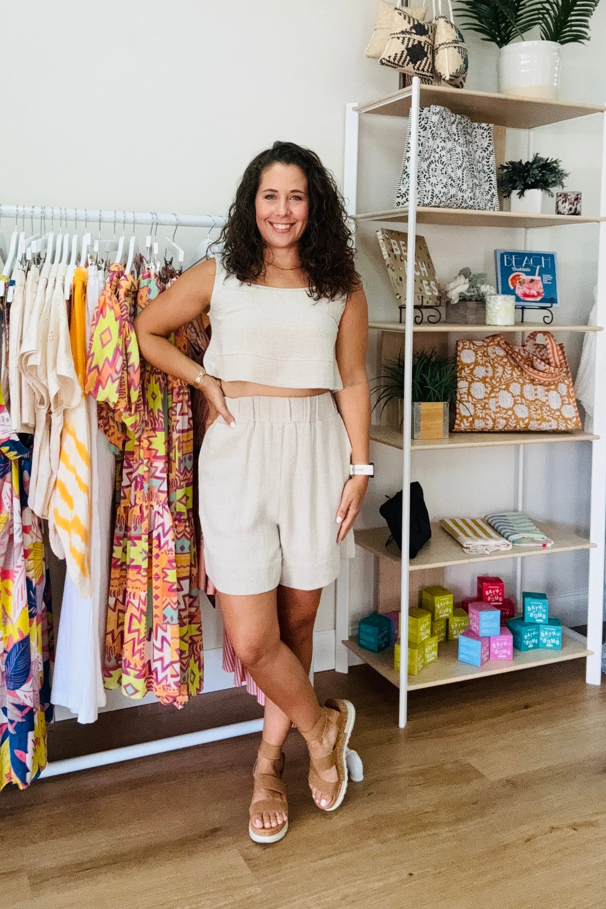 Sand Linen Shorts & Crop Set