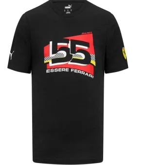 Scuderia Ferrari F1 Puma Men's Carlos Sainz #55 Driver T-Shirt-Black/Red