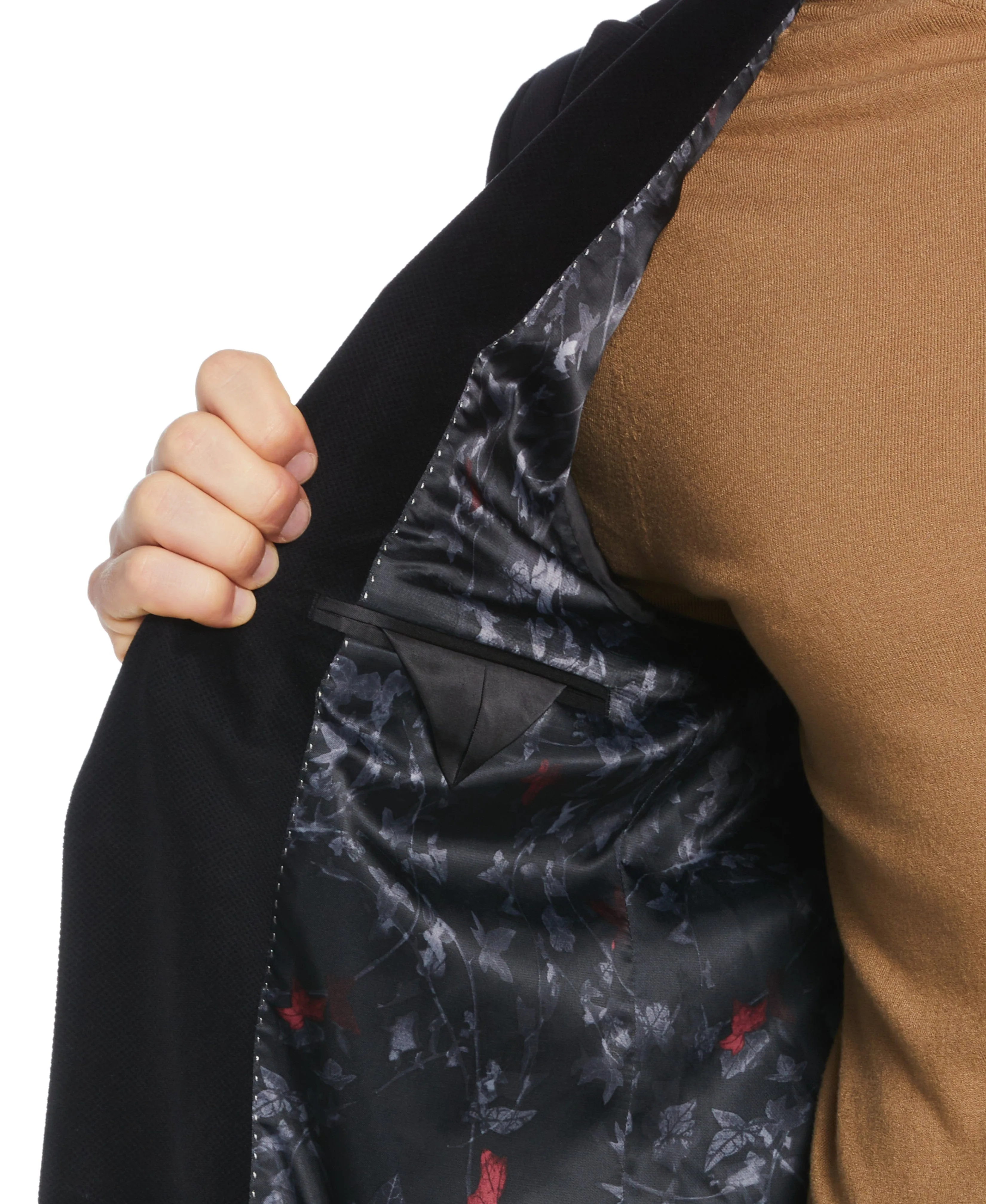 Skinny Fit Peak Lapel Velvet Sport Coat