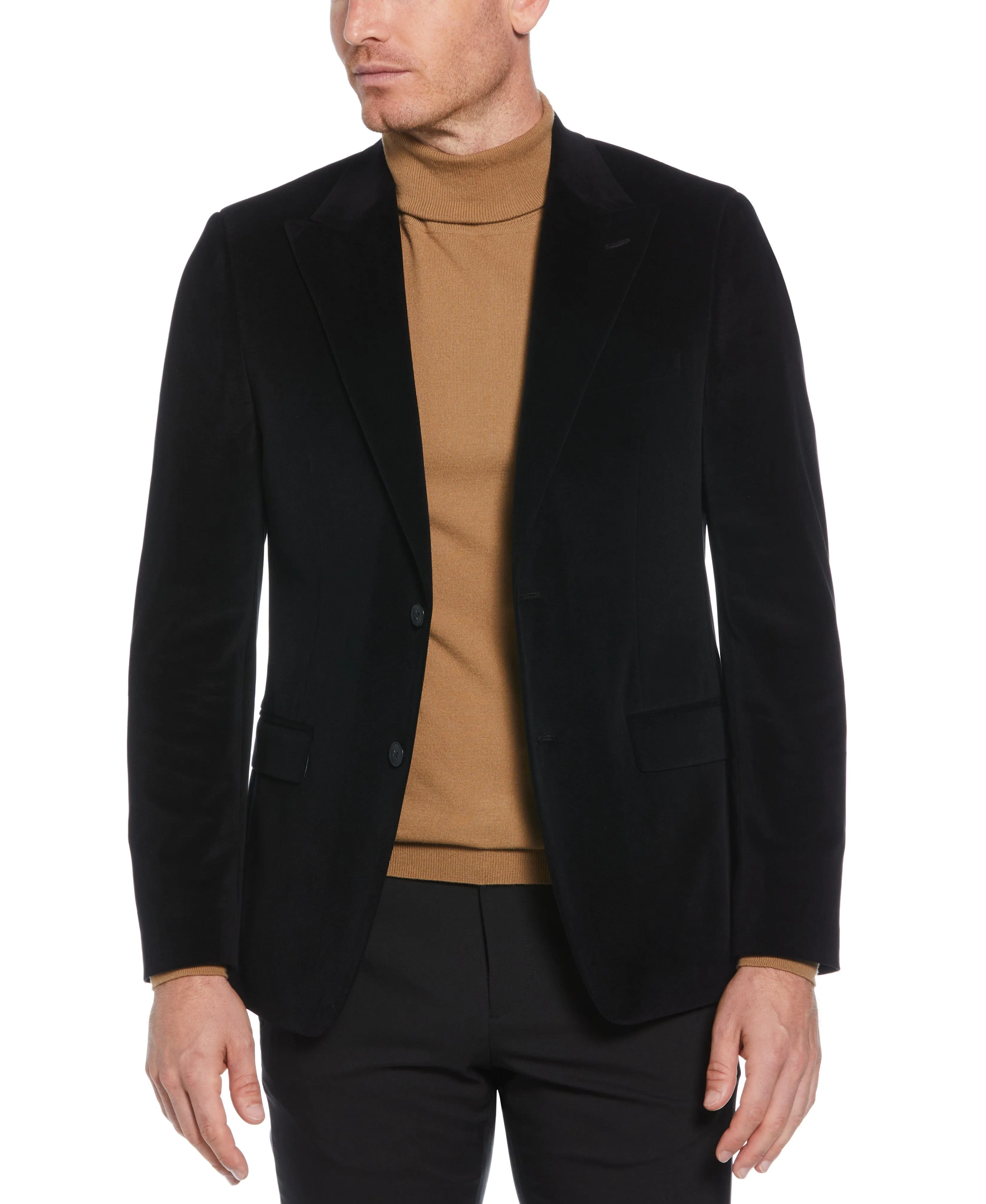 Skinny Fit Peak Lapel Velvet Sport Coat