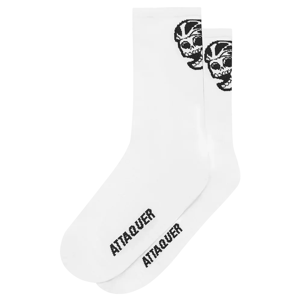 Skull Logo Socks White