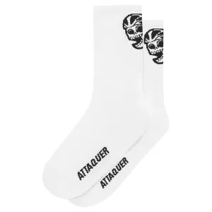 Skull Logo Socks White