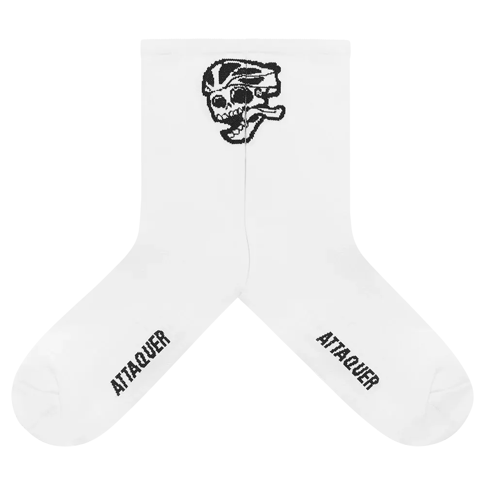 Skull Logo Socks White