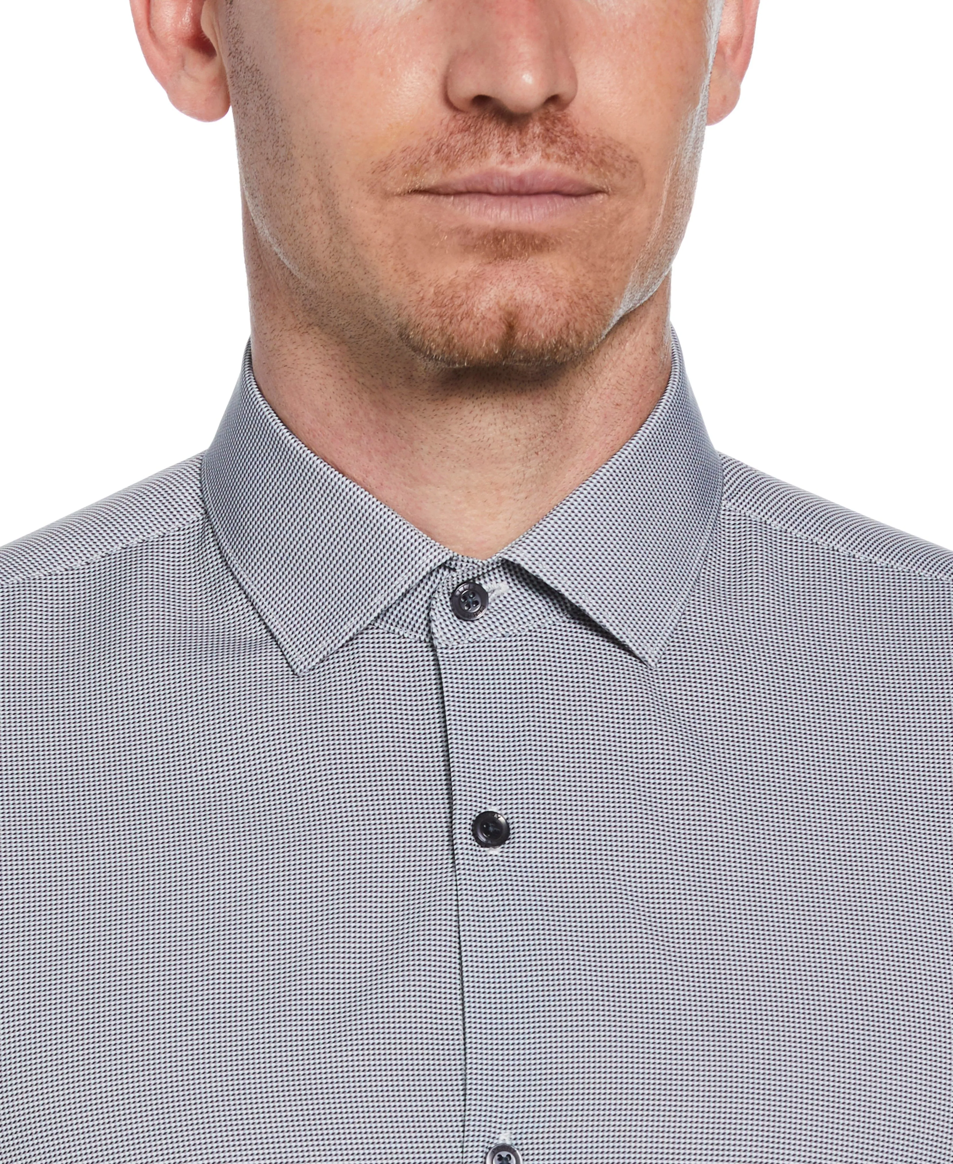 Slim Fit Stretch Houndstooth Dress Shirt