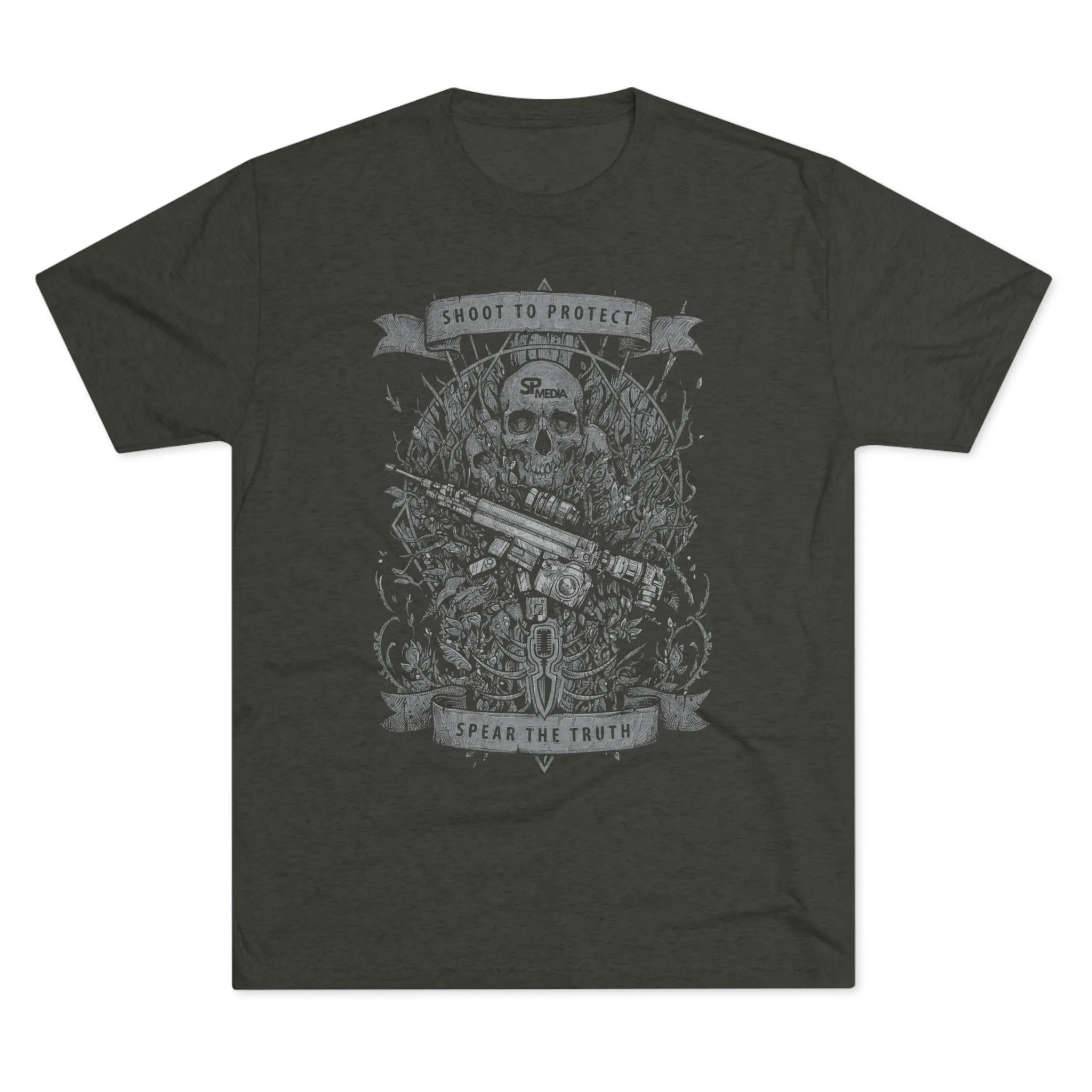 SP MEDIA x SPEAR TALK Shoot to Protect Unisex Tri-Blend Crew Tee