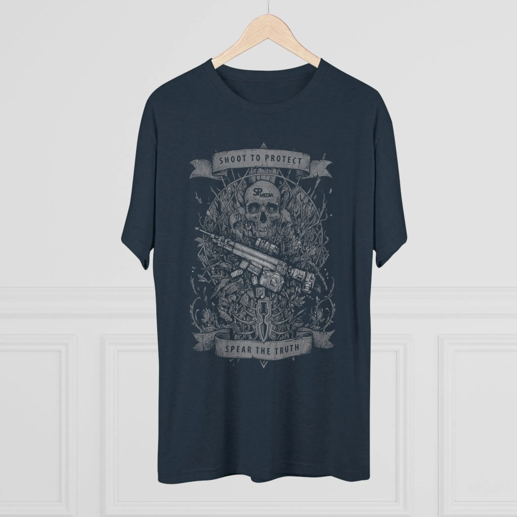 SP MEDIA x SPEAR TALK Shoot to Protect Unisex Tri-Blend Crew Tee