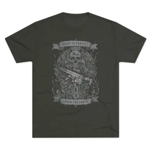 SP MEDIA x SPEAR TALK Shoot to Protect Unisex Tri-Blend Crew Tee