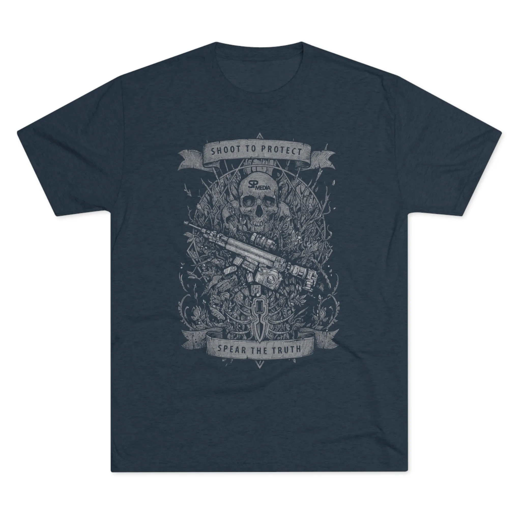 SP MEDIA x SPEAR TALK Shoot to Protect Unisex Tri-Blend Crew Tee