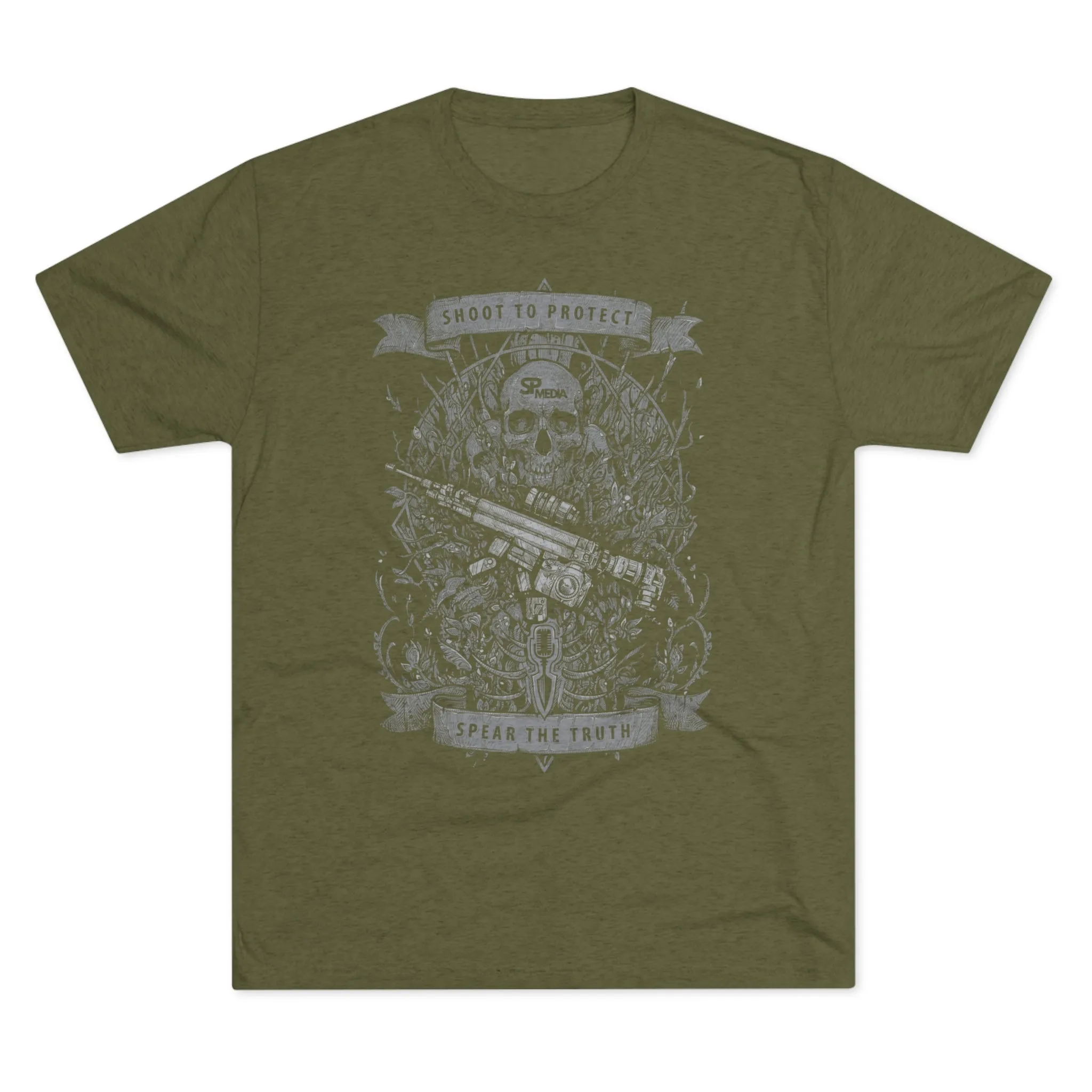 SP MEDIA x SPEAR TALK Shoot to Protect Unisex Tri-Blend Crew Tee