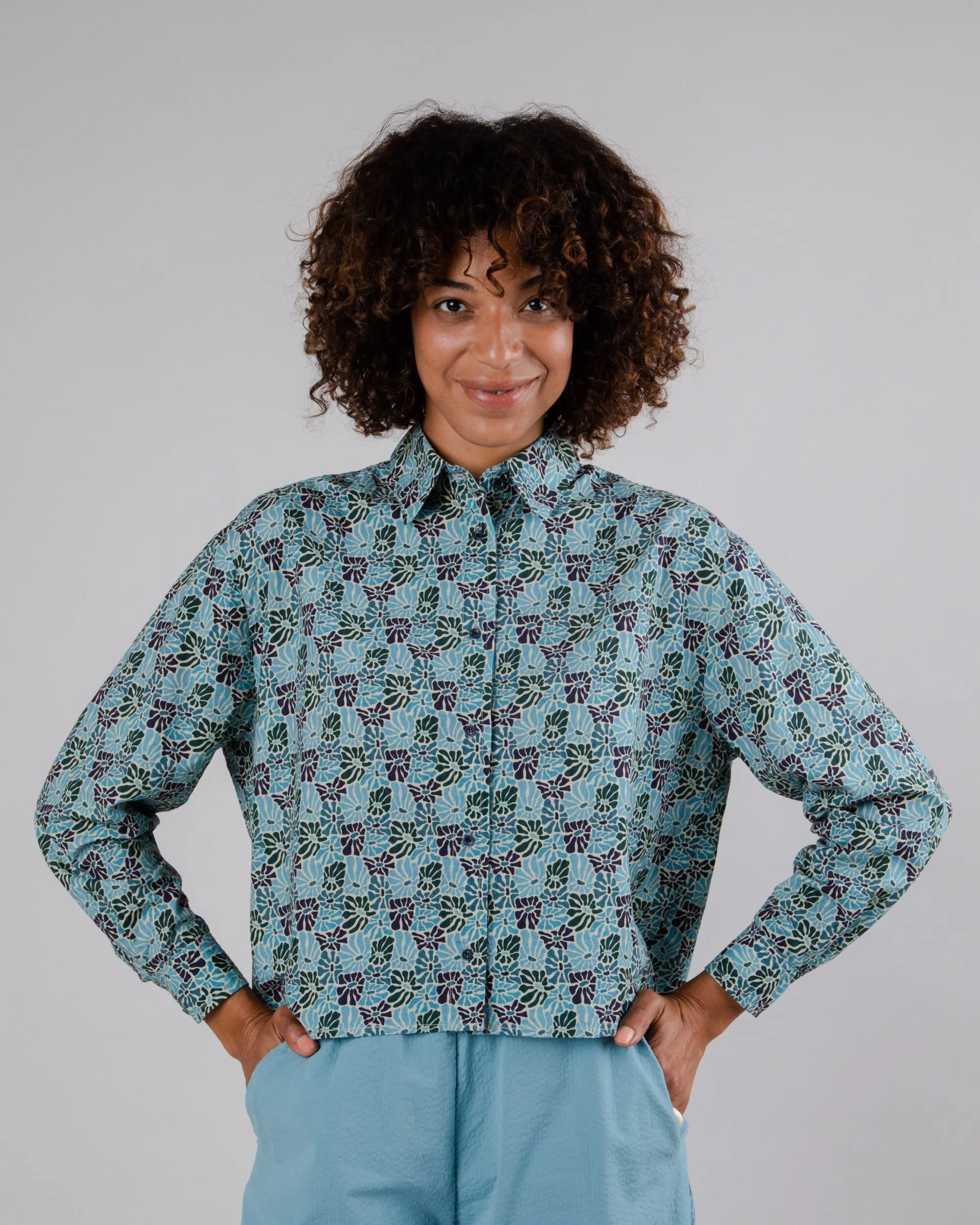 Spring Boxy Blouse Blue