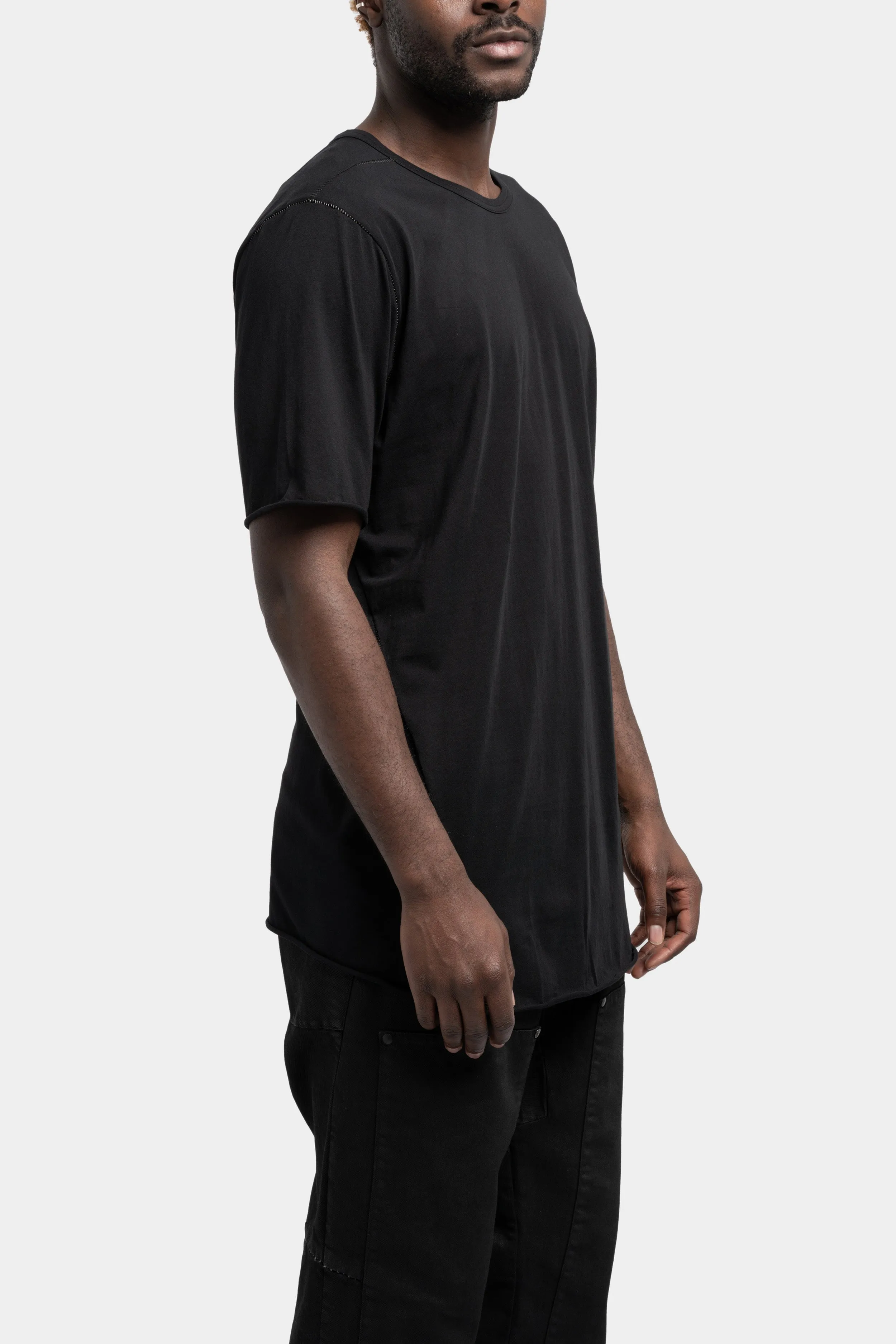 Staple spine detail t-shirt, Black